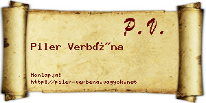 Piler Verbéna névjegykártya